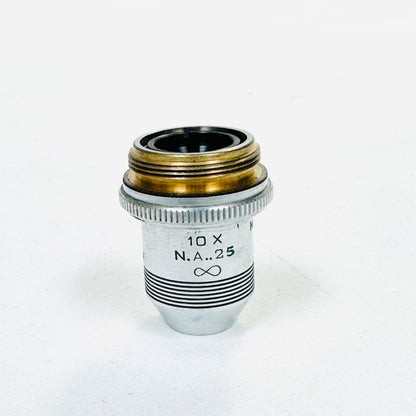 AO 1076  10 X N.A..25  Microscope Objective Lens Made in USA