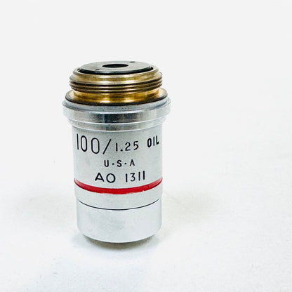 AO 1311  100/1.25 0IL PLAN ACHRO Microscope Objective Lens Made in USA