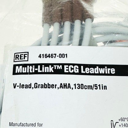 Carefusion 416467-001 Multi-Link ECG Leadwire V-lead, Grabber, AHA 130cm/51in