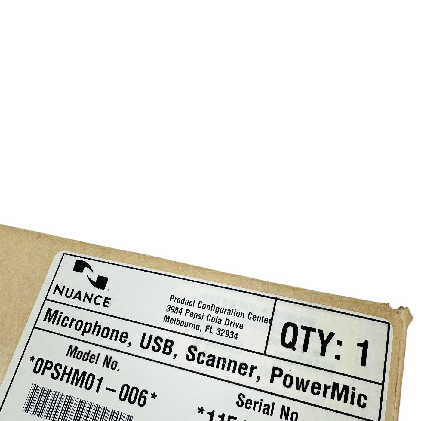NUANCE Dictaphone 0PSHM01-006 PowerMic USB Microphone with Barcode Scanner