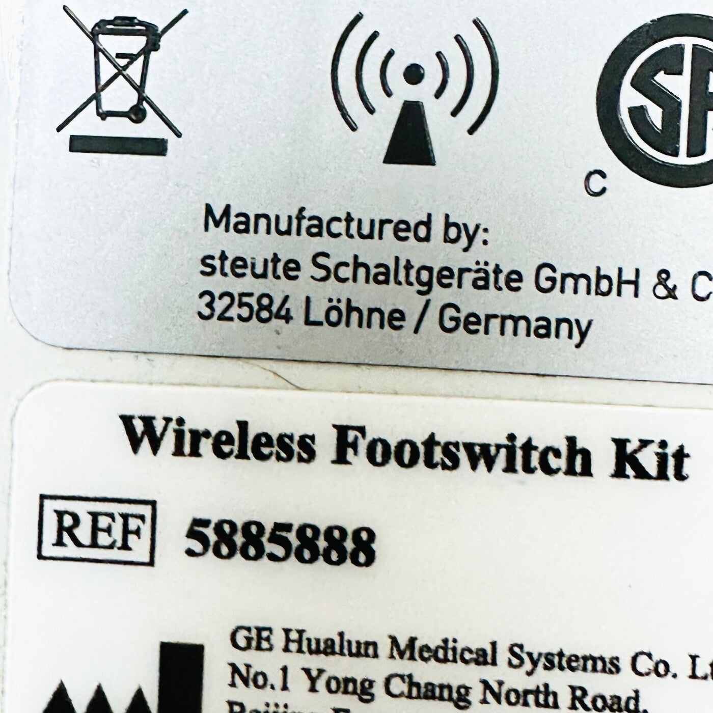 GE 1432158 / 5885888 Wireless Footswitch For C Arms