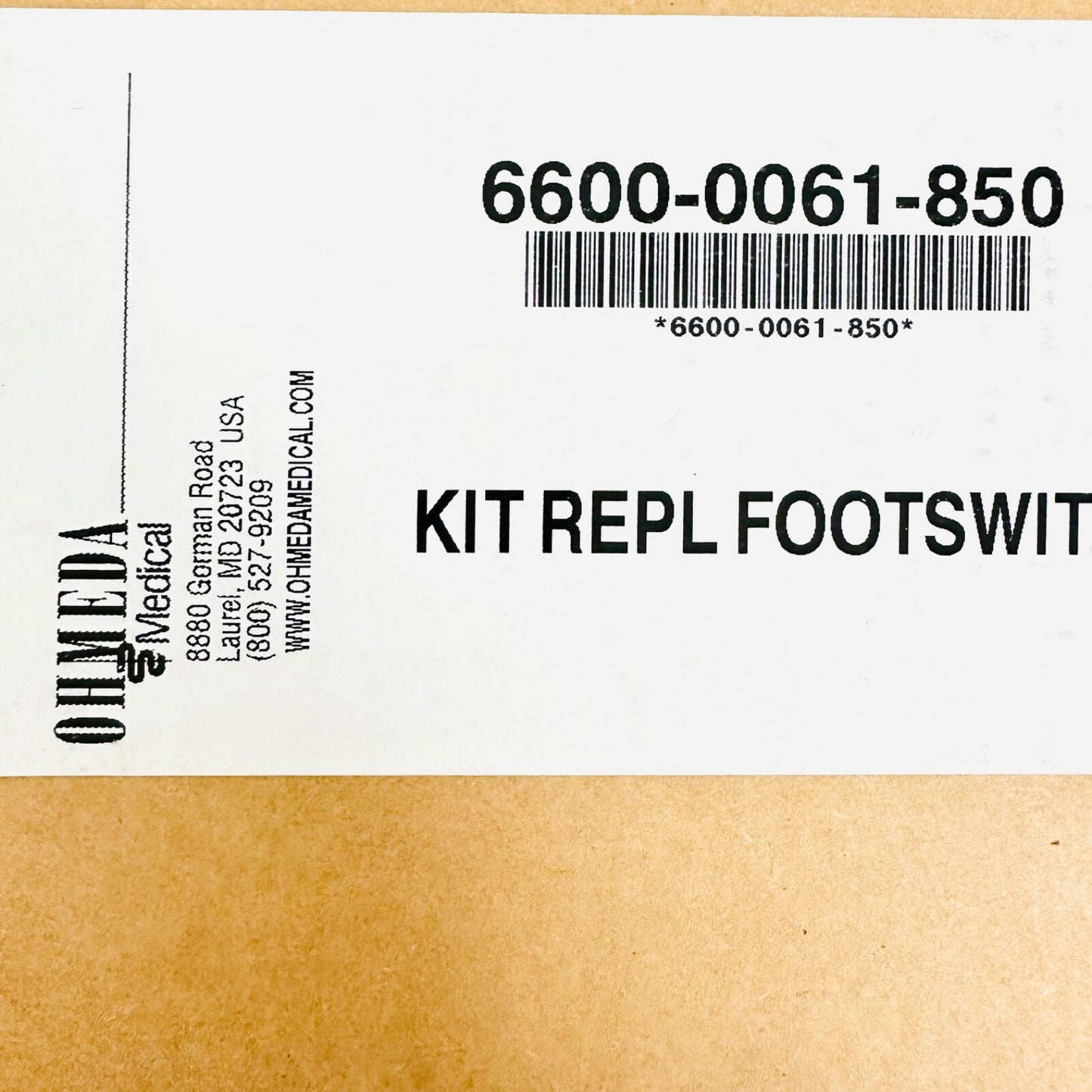 Datex-Ohmeda 6600-0061-850 Footswitch Kit