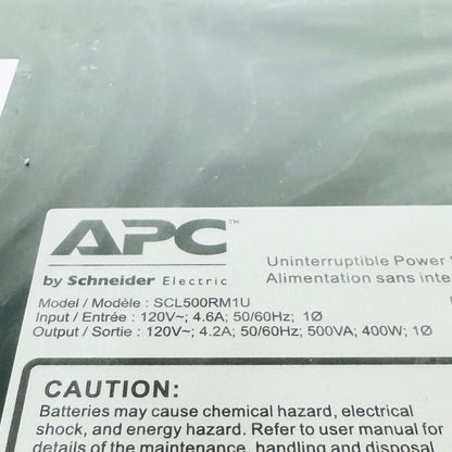 APC SCL500RM1U Smart UPS W/ Battery Uninterruptible Power Supply