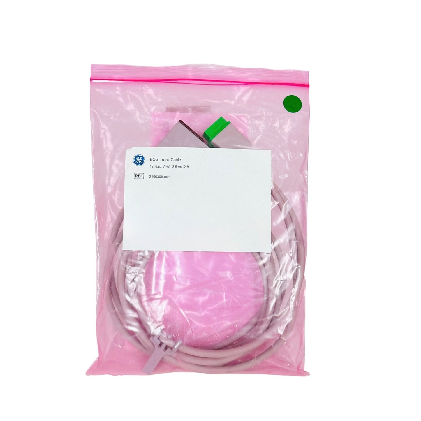 GE 2106308-001 ECG Trunk Cable with 12-Lead Connector AHA, 3.6 m/12 ft