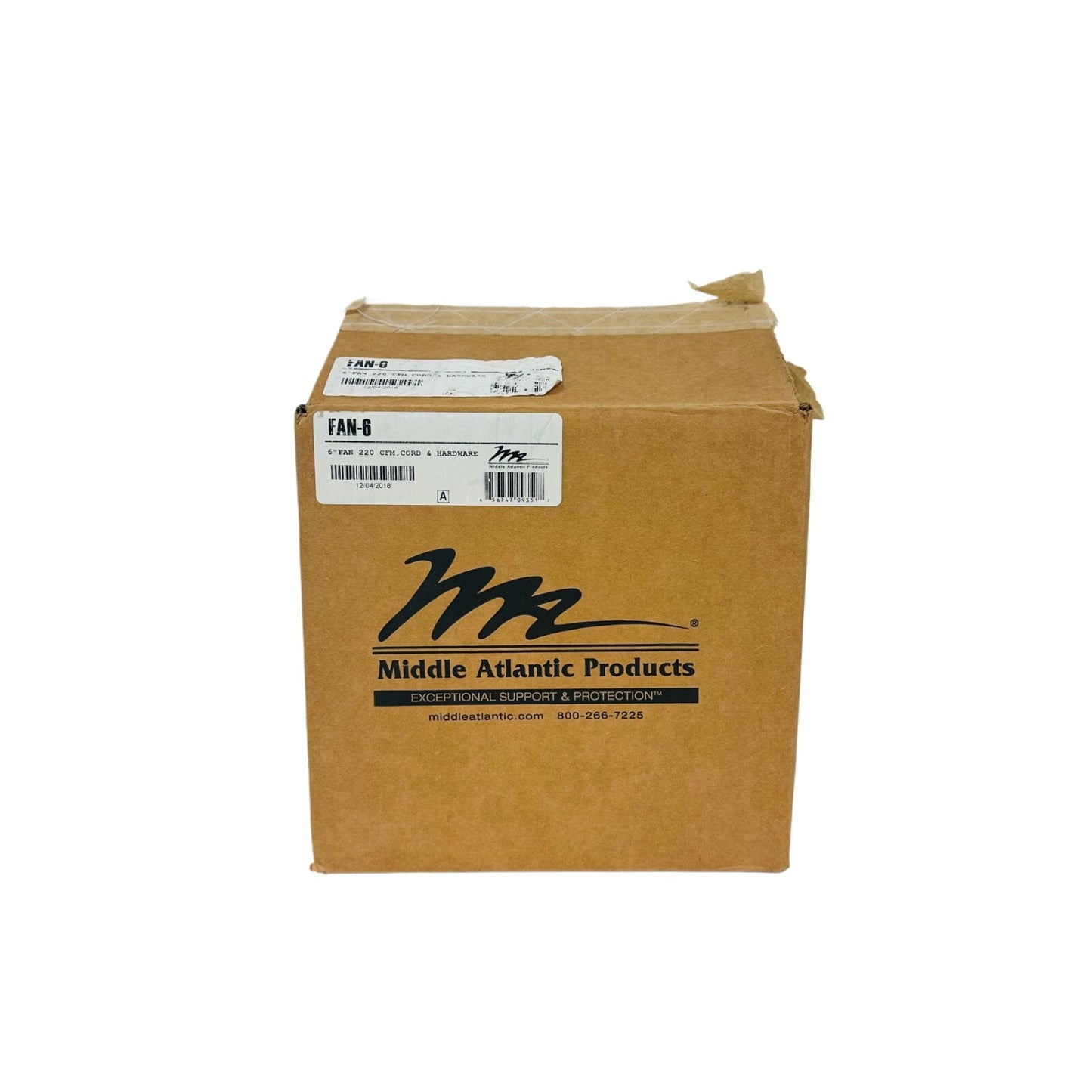 Middle Atlantic FAN-6 120V Inch, 220 CFM, Cord & Hardware