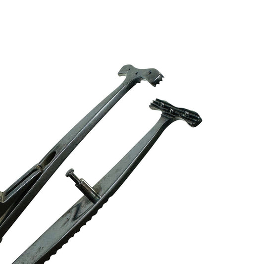 Mueller / Putterman-type muscle forceps and clamp 3 3/4"