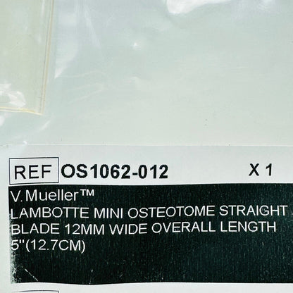 V. Mueller Os1062-012 Lambotte Mini Osteotome Straight Blade 12Mm Wide 5" Length