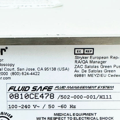 Stryker 502-000-001 / H111 Fluid Safe Management Console