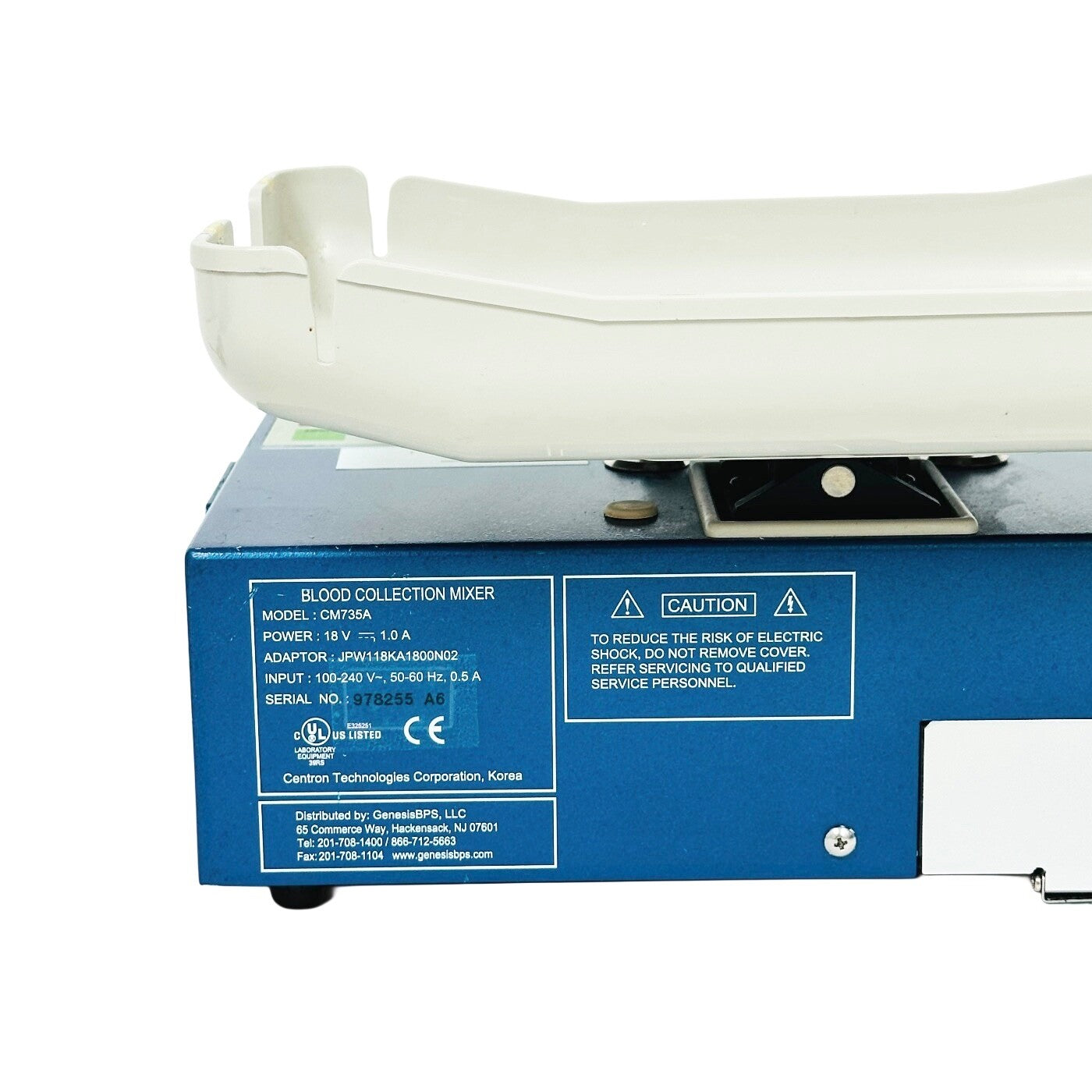 GenesisBps CM735A Automated Blood Collection Mixer W/ Tray , Battery & Charger