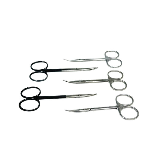 Aesculap / V Mueller Iris Scissor Stainless Steel Curved Lot Of 5